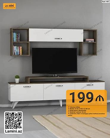 Ev və bağ: Televizor altlığı və asma rəf dəsti - Model kodu: 1407 - Ölçülər — 1