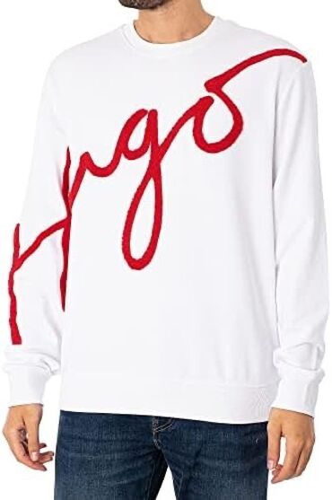 vans duks: Sweatshirt, XL (EU 54), Hugo Boss, color - White, With a hood