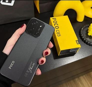 Mobil telefon və aksesuarlar: Poco C85, rəng - Qara, Barmaq izi — 2