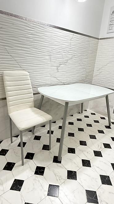 Кухонные столы: Продаётся комплект: стол 120×70 см + 4 стула. - Форма столешницы — 2