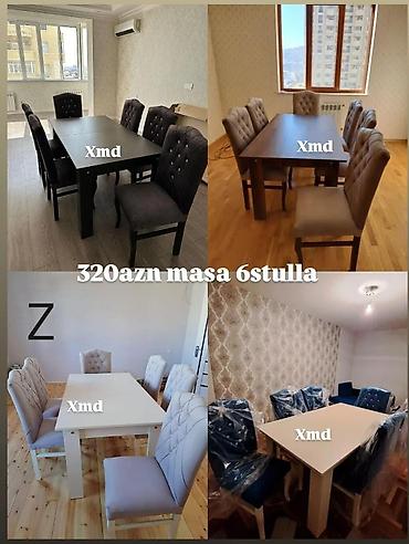 taxta beşik: Yeni, Açılmayan, Dördbucaq masa, 6 stul — 1