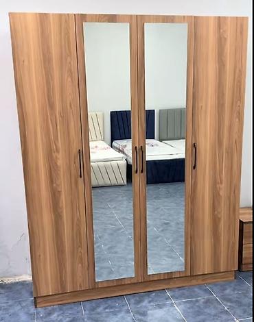 taxta rəf: Mebel kateqoriyası: Geyim dolabı - Model: 4 qapılı, iki güzgülü orta — 1
