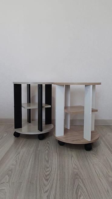 silver kitchen: Журнальный стол, Новый, Круглый, С колесиками, цвет - Белый — 4