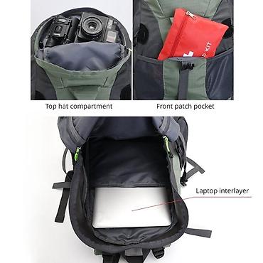 Туристические рюкзаки: Рюкзак для походов 50 л, водонепроницаемый дорожный рюкзак для мужчин — 10