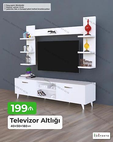 lanch box: Televizor Altlığı – 40×50×180 sm - Material: 18 mm laminat - Rəng — 1