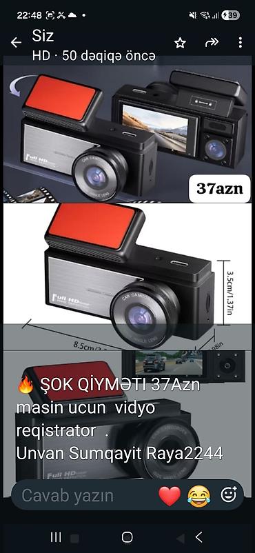 lalafo az vito: Maşın üçün video qeydiyyat cihazı (videoregistrator) - Full HD təsvir — 1