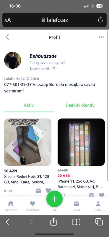 ayfon 2: IPhone 15 Pro Max, 16 GB, Qara, Qırıq