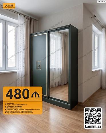 skaflar: Düz dolab, Yataq otağı üçün, Paltar üçün, Kupe, Korpuslu, 2 qapılı — 1