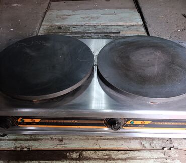 жаренное мороженое: Двухпостовая электрическая блинница (профессиональная). - Две круглые