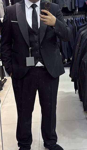 jaket kişi: Klassik qara kişi kostyum dəsti Ölçü-58 - 3 hissəli dəst: pencək — 1