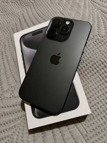 айфон 16 новый: IPhone 15 Pro, Колдонулган, 256 ГБ, Black Titanium, Коргоочу айнек, Каптама, Куту, 89 %