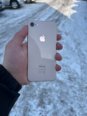 Apple iPhone: IPhone 8, Б/у, 64 ГБ, White Titanium, Зарядное устройство, Защитное стекло, Чехол, 90 %