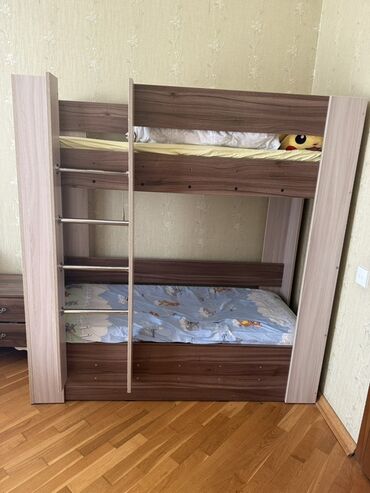 двуспальная кровать с подъемным механизмом: Oğlan və qız üçün, Çarpayı, Matras ilə, Siyirməsiz, DSP