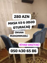 islenmis metbext mebeli: Qonaq otağı üçün, İşlənmiş, 6 stul