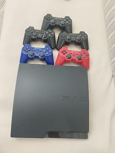 Прошитая Sony PlayStation 3 Slim (PS3) память 298 гигабайт,в комплекте