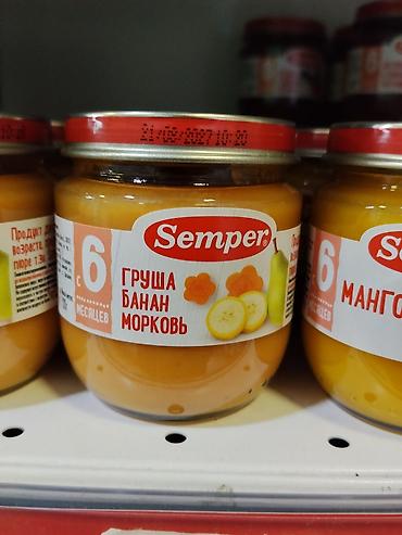 foo foo: Пюре Semper «Груша, банан, морковь» для детей с 6 месяцев. - Формат — 1