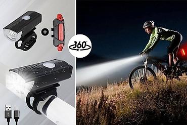Dodaci za bicikl: Set prednjih i zadnjih svetala za bicikl – LED osvetljenje sa USB — 1