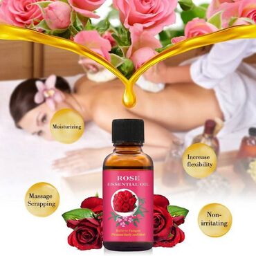 эфирное масло: Растительное эфирное масло, розовое массажное масло для тела
