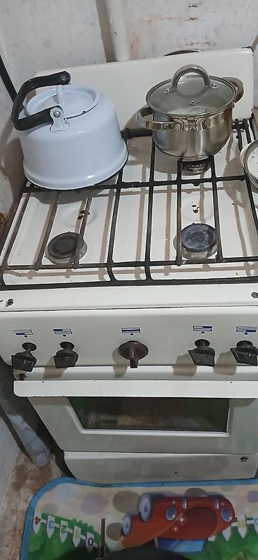 подовый печь: Газовая плита с духовкой, классическая белая. - 4 газовые конфорки с — 1