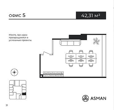 beta stores: Продажа офисов 43 м², Без ремонта, Бизнес центр, 6 этаж — 3