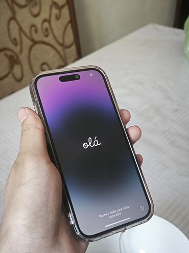 сотовые телефоны: IPhone 14 Pro, Б/у, 256 ГБ, Deep Purple, Зарядное устройство, Защитное стекло, Чехол, 90 %