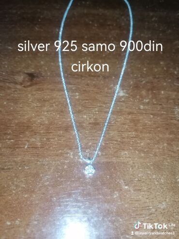 biseri nakit: Chain, Material: Silver, Cubic zirconia