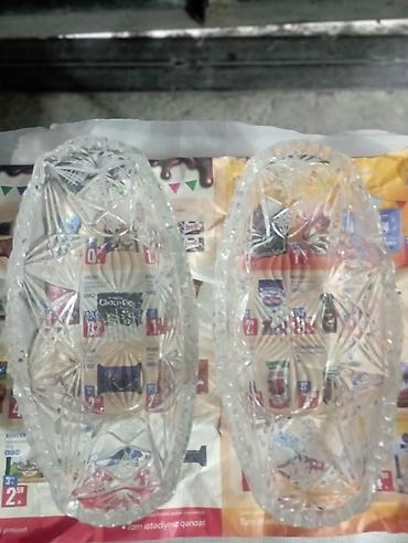 bal qabi: Şüşə/kristal salat qabları dəsti – 2 ədəd - Material: qalın — 1