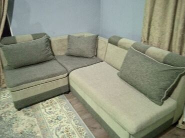 мебель алам: Прямой диван, цвет - Серый, Б/у