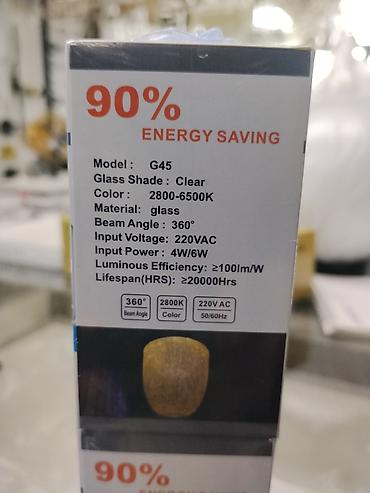 Лампочки: LED-лампа FAN G45, прозрачная колба (glass), цоколь E27 — 2