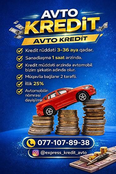 maşın elektrik ustası kursları: Avto kredit xidməti - Kredit müddəti: 3–36 ay - Sənədləşmə: 1 saat — 1
