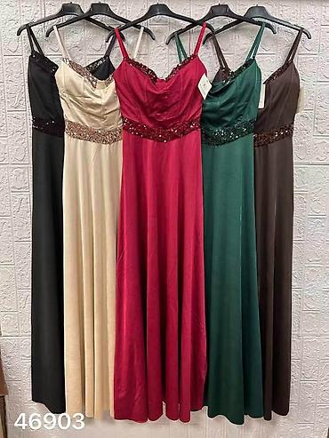 sandale h and m: Duga svečana haljina sa naramenicama i A-krojem - Elegantna dužina do — 3