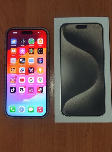 Apple iPhone: IPhone 15 Pro Max, 256 ГБ, Зарядное устройство, Чехол, Коробка, 100 %