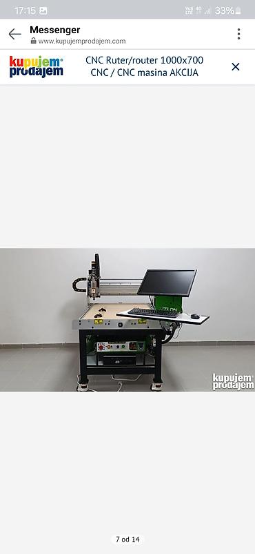 Glodala: CNC ruter/router 1000 x 700 – CNC mašina - Radna površina: 1000 x 700 — 1