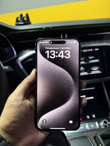 новые телефоны: IPhone 15 Pro Max, Колдонулган, 256 ГБ, Кара, Каптама, 89 %