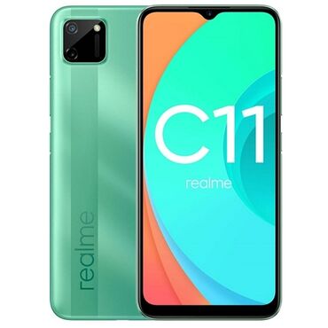 купить телефон s10: Realme C11 (2021), Б/у, 32 ГБ, цвет - Зеленый, 2 SIM