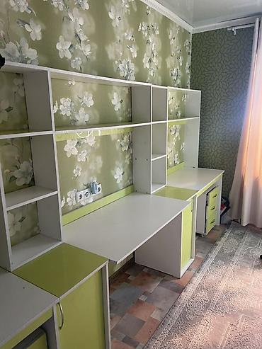 bunk bed: Детская гарнитура, Б/у, Для девочки, Для мальчика, ДСП, цвет - Зеленый, Самовывоз — 7