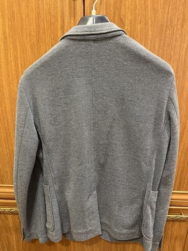 pencek turkce: Boz rəngli kişilər üçün casual blazer - Material: yumşaq