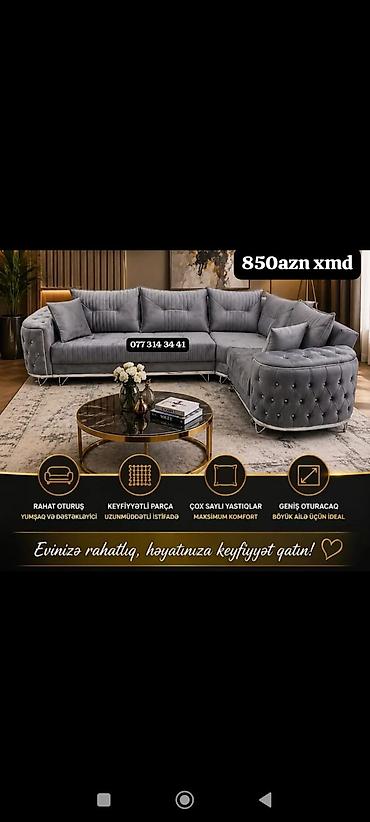 Masa və oturacaq dəstləri: Masa və 6 stul dəsti – Xmd • Komplekt: 1 yemək masası + 6 ədəd stul — 149