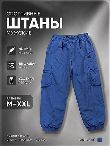 шым брюки: Мужские брюки, XL, L, Adidas, Новый, цвет - Синий — 1