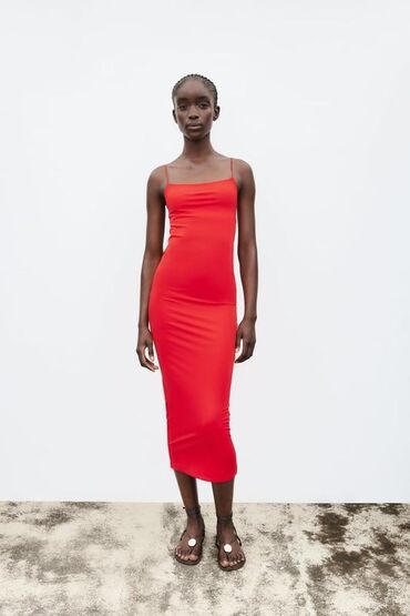Костюмы: Коктейльное платье, Миди, Zara, S (EU 36)