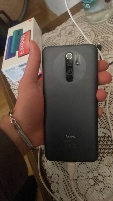 telefon temiri: Xiaomi Redmi 9, 32 GB, rəng - Boz, 
 Barmaq izi, İki sim kartlı, Face ID