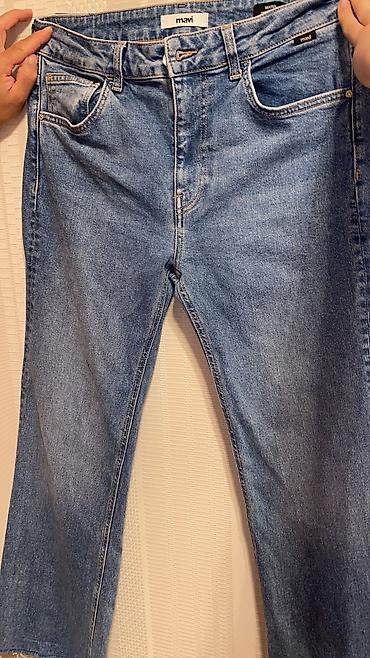 pull and bear: Mavi brendinin klassik mavi rəngli cins şalvarı - Kəsim: düz/səliqəli — 3