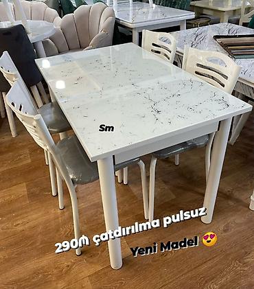 Ev və bağ: Mətbəx üçün, Yeni, Açılmayan, Dördbucaq masa, 4 stul — 5