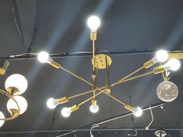 listurlar: Çılçıraq, 10 və daha çox lampa, Metal