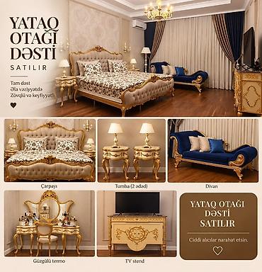 termo ucuz: Klassik üslubda, zövqlü dizayna malik tam “Yataq otağı dəsti”. Dəst — 1