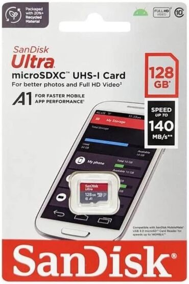 mikro dalgali soba: Sandisk mikro kartı 128GB (140MB/s)