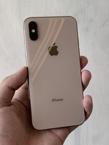 Apple iPhone: IPhone Xs, Б/у, 64 ГБ, Matte Gold, Чехол, 75 %