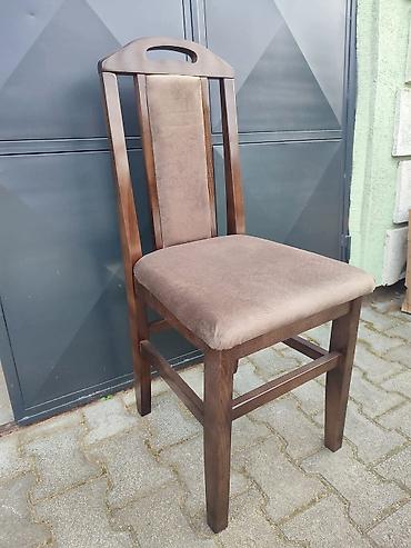 Stolice: Drvena trpezarijska stolica sa naslonom - Konstrukcija: masivno drvo — 19