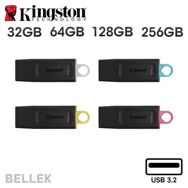 2 gb flash kart qiymeti: Флеш карта Kingston, 128 ГБ, USB 3.2, Новый
