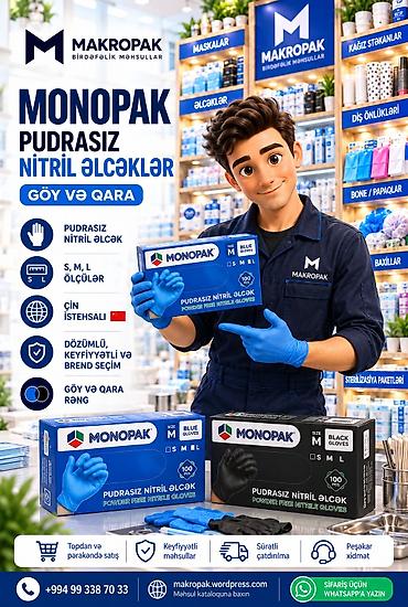 nitril elcek: 🧤 MONOPAK PUDRASIZ NİTRİL ƏLCƏKLƏR İş zamanı rahatlıq, qorunma və — 1